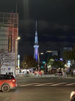 街並み 街並み 栄,未来タワー,テレビ塔の写真素材