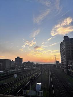 朝の駅 朝の駅の写真