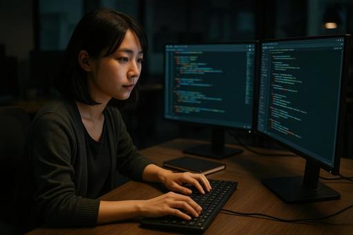 IT企業で働く女性技術者 IT企業で働く女性技術者の写真