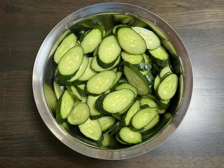 キュウリ キュウリ キュウリ,野菜,輪切りの写真素材