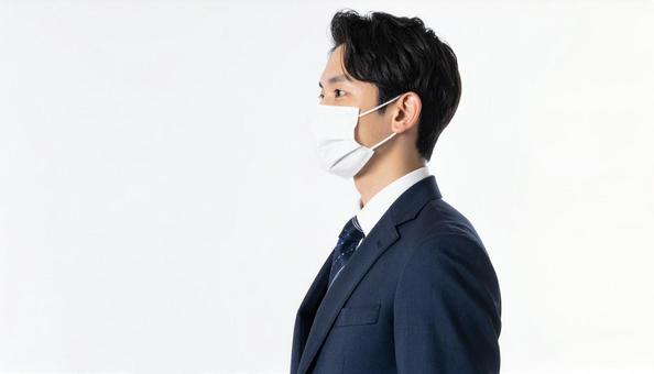 マスクをつける人 マスクをつける人の写真