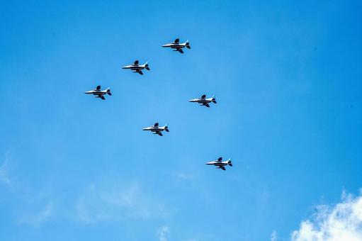 Blue Impulse heading to the Expo site, JPG Blue Impulse heading to the Expo site, JPG
