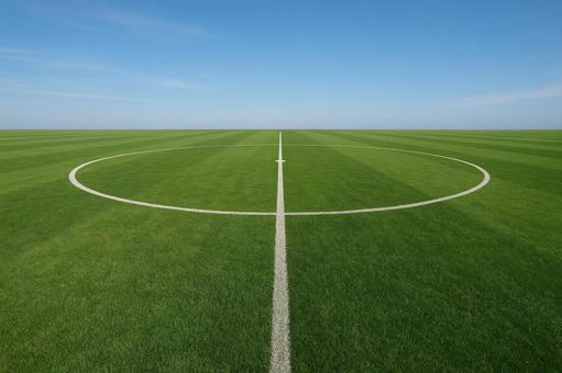 サッカーのセンターサークル サッカーのセンターサークルの写真
