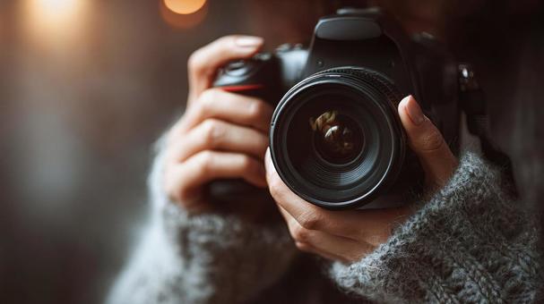 女性フォトグラファーの手元01の写真