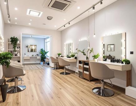 おしゃれな美容室インテリアの空間イメージ おしゃれな美容室インテリアの空間イメージの写真