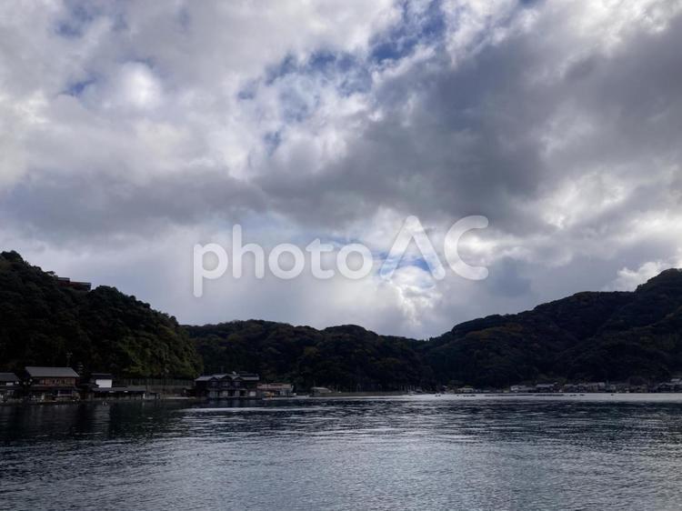 港　舟屋　伊根町　京都 舟屋,伊根町,港の写真素材