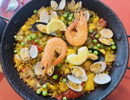 パエリア パエリア パエリア,スペイン料理,ランチの写真素材