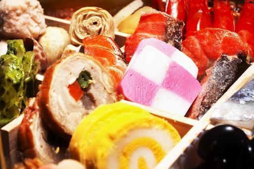 おせちのお重詰めのクローズアップ5 正月,記念日,調理後の写真素材