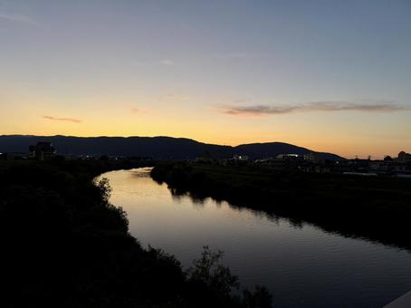 Sunset in Fukui countryside, JPG