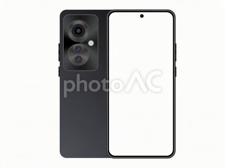 スマートフォン　表面裏面　黒本体 スマートフォン,スマホ,モバイルの写真素材
