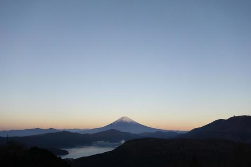 富士山と芦ノ湖 富士山,芦ノ湖,湖の写真素材