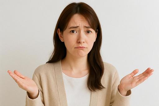 困った女性リアクション素材 困った女性リアクション素材の写真