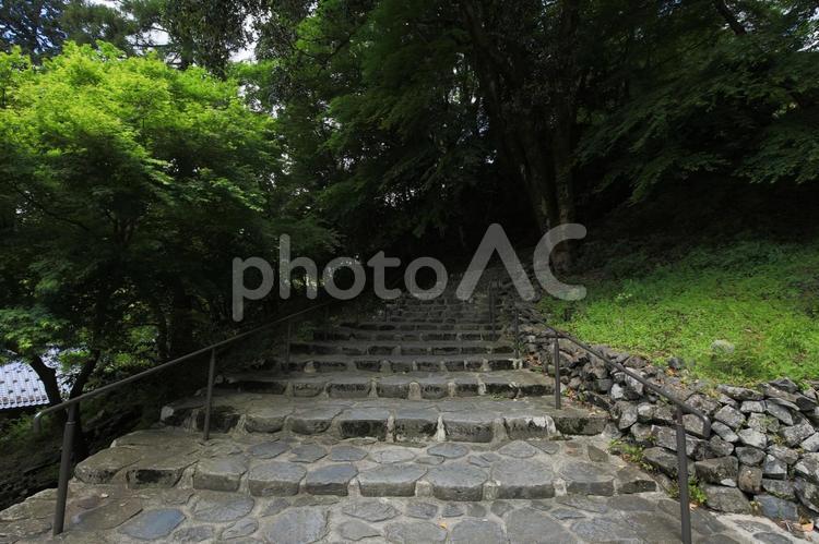 兵庫県豊岡市　玄武洞公園　白虎洞への道 白虎洞,玄武洞公園,玄武洞の写真素材