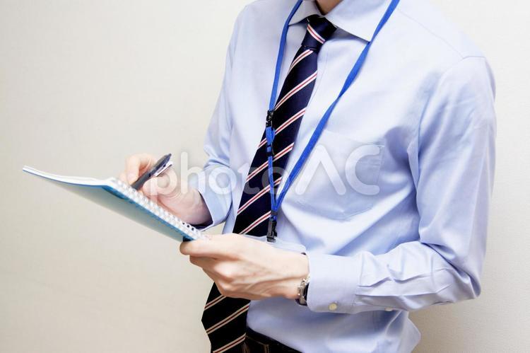 メモを取る男性 メモ,会社員,研修の写真素材