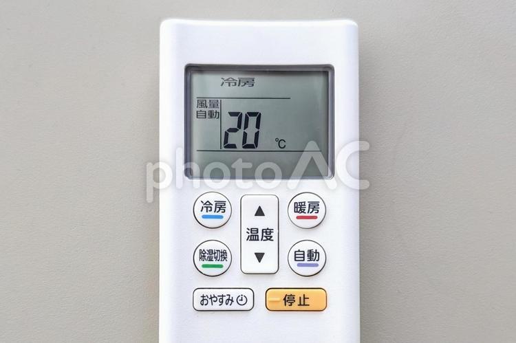冷房の設定温度　20度（20℃） 冷房,エアコン,温度の写真素材