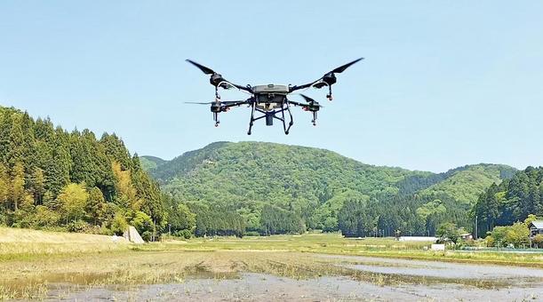 Photo, drone, pesticide spraying, agricultural drone, 