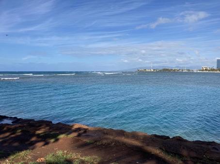 Hawaii ocean and buildings, JPG Hawaii ocean and buildings, JPG