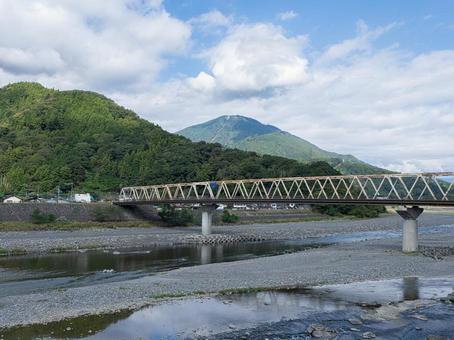 富士川 川,身延町,富士川の写真素材