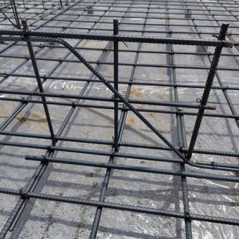 Photo, rebar, reinforcement, reinforced concrete foundation, 