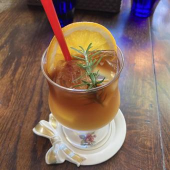 Orange iced tea, cafe drink, JPG