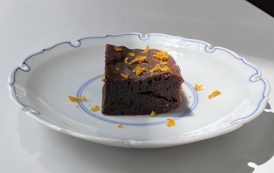 甘夏ブラウニー 甘夏ブラウニー ブラウニー,お菓子,焼菓子の写真素材