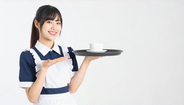 メイドカフェ メイドコスプレの女性 メイドカフェ メイドコスプレの女性の写真
