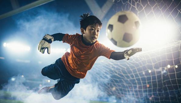 サッカー少年の写真