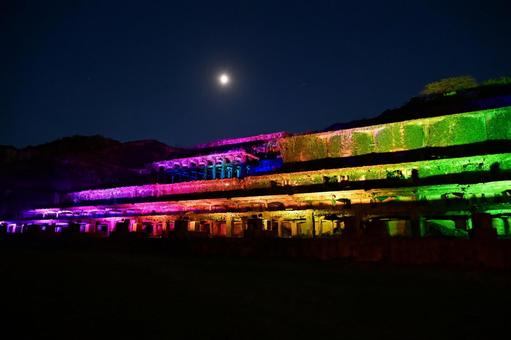 北沢浮遊選鉱場跡 イルミネーション 北沢浮遊選鉱場跡 イルミネーション 佐渡ヶ島,新潟,日本の写真素材