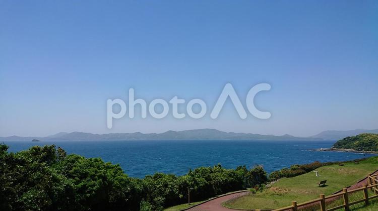 日本本土最西端の海 海,空,神崎鼻の写真素材