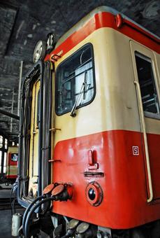 キハ５２　扇形機関車庫 電車,線路,鉄道の写真素材