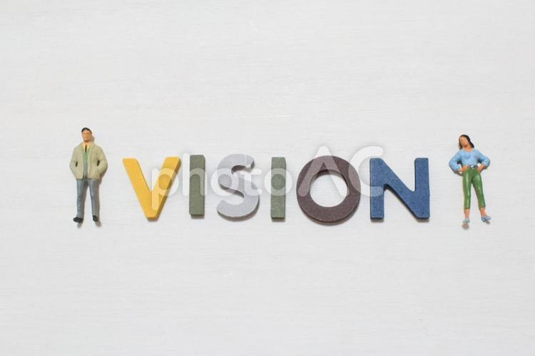 visionの文字とビジネスマン② ビジョン,ビジネス,文字の写真素材
