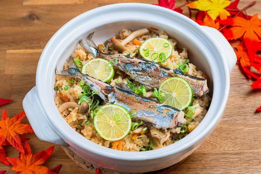 さんまの炊き込みご飯 さんまの炊き込みご飯 さんま,秋刀魚,炊き込みご飯の写真素材