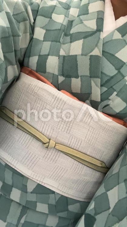 爽やかな色の着物スタイル 着物,和服,和装の写真素材