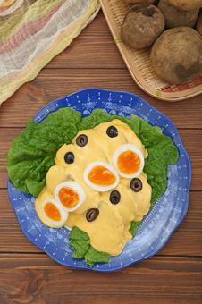 パパアラワンカイーナ パパアラワンカイーナ,ジャガイモ,チーズソースの写真素材