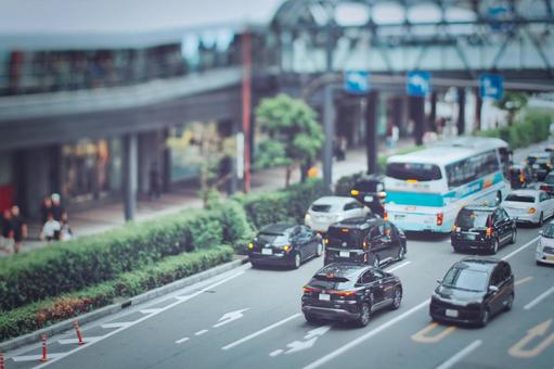 大阪駅周辺の道路風景 大阪駅周辺の道路風景 大阪,大阪市,道路の写真素材