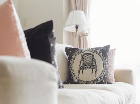 Relaxing space image of sofa and cushion Relaxing space image of sofa and cushion