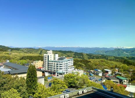 伊香保温泉から望む連峰の景色 伊香保温泉から望む連峰の景色 伊香保温泉,伊香保,温泉の写真素材