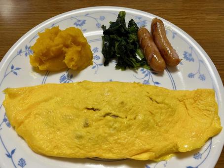 お家のオムレツ お家のオムレツ オムレツ,卵,ほうれん草の写真素材