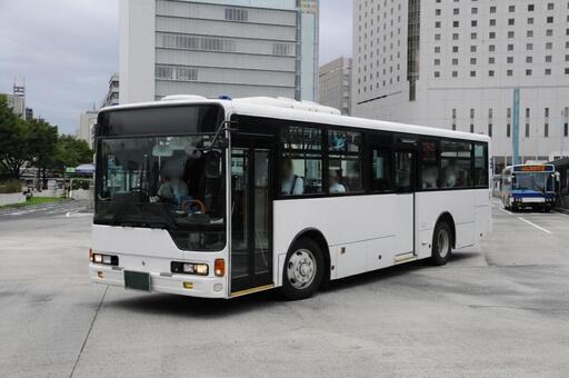 三菱ふそう　エアロスター　白 夜行バス,高速バス,旅行の写真素材