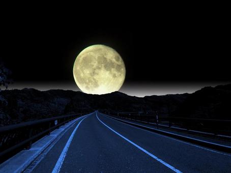 イメージ素材/中秋の名月と志津見大橋 イメージ素材/中秋の名月と志津見大橋 中秋の名月,十五夜,お月様の写真素材