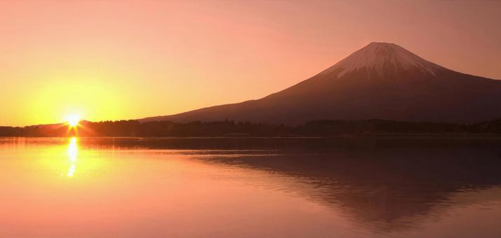 富士山　日の出 富士山,山,日の出の写真素材