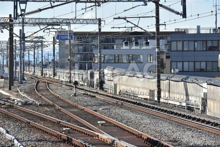 東海道新幹線　三島駅　002　線路 こだま,ひかり,スピードの写真素材