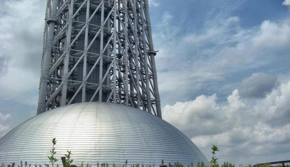 スカイツリーの骨組み-21 東京スカイツリー,鉄骨,骨格の写真素材