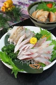 鯛の刺身 鯛の刺身 鯛,刺身,和食の写真素材