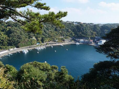 波浮港見晴台 波浮港,伊豆大島,伊豆諸島の写真素材