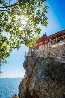 広島県　阿伏兎観音の風景 広島県,阿伏兎観音,福山の写真素材