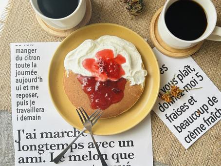 パンケーキ パンケーキ パンケーキ,ケーキ,カフェの写真素材