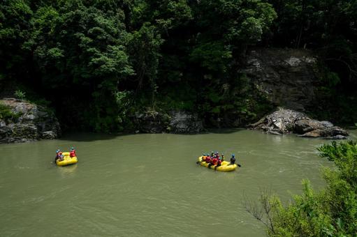 長瀞のライン下り ライン下り,船,カヌーの写真素材