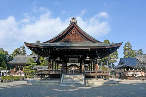 滋賀・近江八幡市 沙沙貴神社 拝殿 滋賀・近江八幡市 沙沙貴神社 拝殿 沙沙貴神社,拝殿,社殿の写真素材