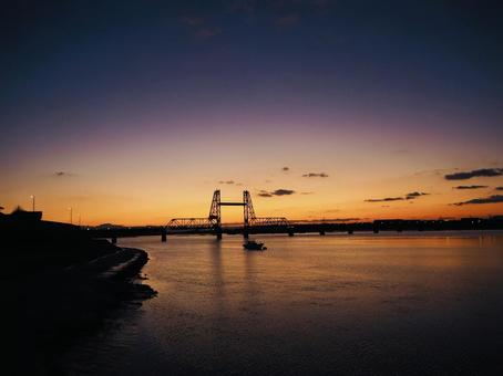 筑後川昇開橋 筑後川昇開橋 筑後川昇開橋,筑後川,大川市の写真素材